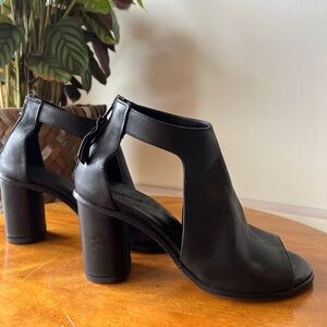 Italian Leather Black Heels